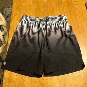 George Black and White Striped Athletic Shorts